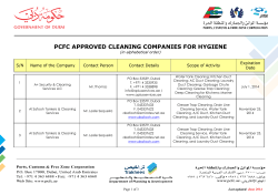 PCFC APPROVED CLEANING COMPANIES FOR HYGIENE Expiration S/N