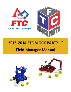 2013-2014 FTC BLOCK PARTY! Field Manager Manual sm