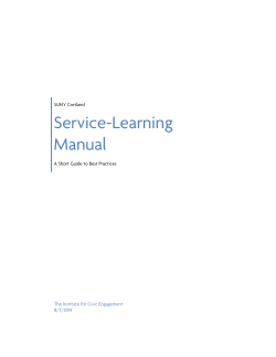 Service-Learning Manual  SUNY Cortland