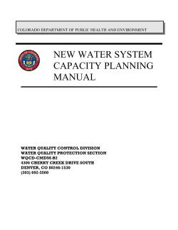 NEW WATER SYSTEM CAPACITY PLANNING MANUAL