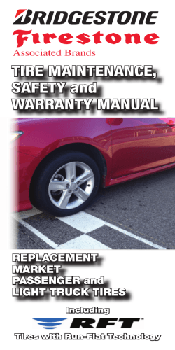 TIRE MAINTENANCE, SAFETY and WARRANTY MANUAL REPLACEMENT