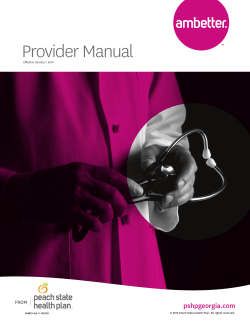 Provider Manual pshpgeorgia.com FROM Effective January 1, 2014
