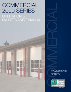 COMMERCIAL 2000 SERIES OPERATION &amp; MAINTENANCE MANUAL