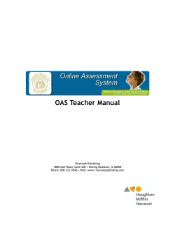 OAS Teacher Manual  Riverside Publishing