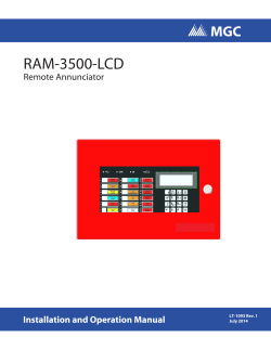 RAM-3500-LCD Remote Annunciator Installation and Operation Manual LT-1093 Rev. 1