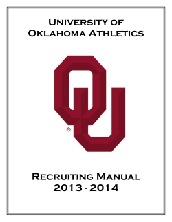 University of Oklahoma Athletics Recruiting Manual 2013 - 2014