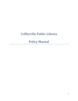 Coffeyville Public Library  Policy Manual 1