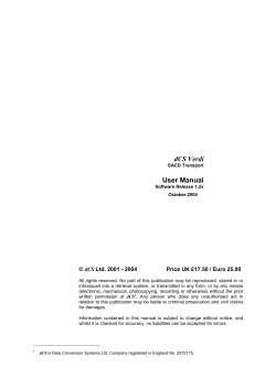 dCS Verdi User Manual dCS Price UK £17.50 / Euro 25.00