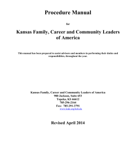 Procedure Manual Kansas Family, Career and Community Leaders of America