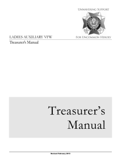 Treasurer’s Manual Treasurer’s Manual