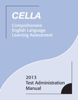 2013 Test Administration Manual
