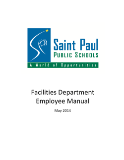 Facilities Department Employee Manual May 2014