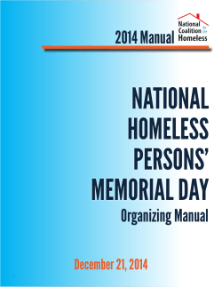 NATIONAL HOMELESS PERSONS’ MEMORIAL DAY