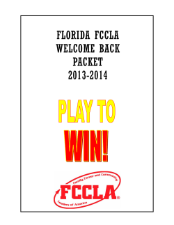 FLORIDA FCCLA WELCOME BACK PACKET 2013-2014