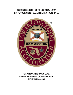 COMMISSION FOR FLORIDA LAW ENFORCEMENT ACCREDITATION, INC. STANDARDS MANUAL COMPARATIVE COMPLIANCE