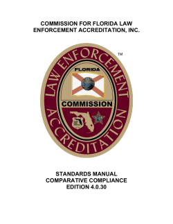 COMMISSION FOR FLORIDA LAW ENFORCEMENT ACCREDITATION, INC. STANDARDS MANUAL COMPARATIVE COMPLIANCE