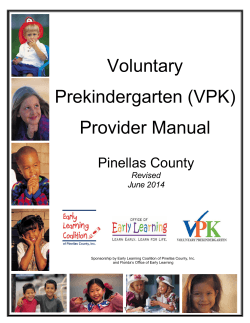 Voluntary Prekindergarten (VPK)  Provider Manual