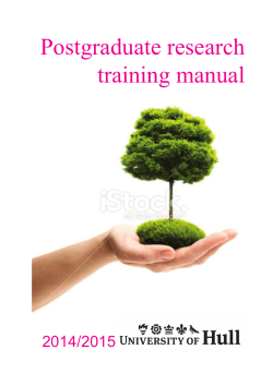 Postgraduate research training manual 2014/2015 Page 1