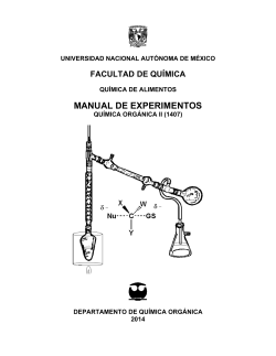MANUAL DE EXPERIMENTOS FACULTAD DE QUÍMICA