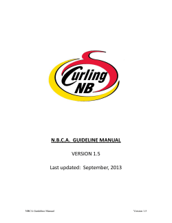 N.B.C.A.  GUIDELINE MANUAL VERSION 1.5 Last updated:  September, 2013