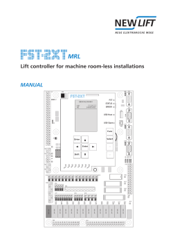 Lift controller for machine room-less installations Manual  FST