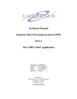 Technical Manual Lumistar Data Processing System (LDPS) Part-2 The LDPS Client Application