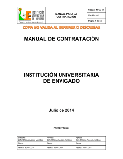 MANUAL DE CONTRATACIÓN  INSTITUCIÓN UNIVERSITARIA DE ENVIGADO