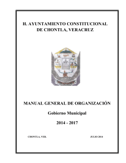 H. AYUNTAMIENTO CONSTITUCIONAL DE CHONTLA, VERACRUZ  MANUAL GENERAL DE ORGANIZACIÓN