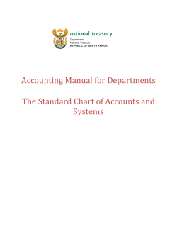 Accounting Manual for Departments The Standard Chart of Accounts and Systems