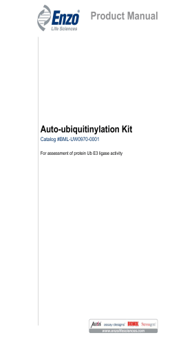 Product Manual Auto-ubiquitinylation Kit  Catalog #BML-UW0970-0001