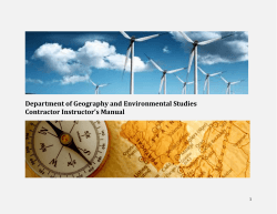 Department of Geography and Environmental Studies Contractor Instructor’s Manual  1