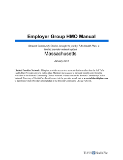 Employer Group HMO Manual Massachusetts