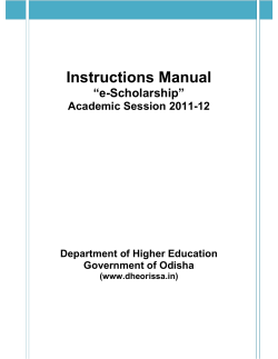 Instructions Manual “e-Scholarship” Academic Session 2011-12