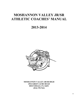 MOSHANNON VALLEY JR/SR ATHLETIC COACHES’ MANUAL 2013-2014