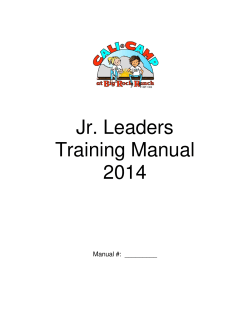 Jr. Leaders Training Manual 2014