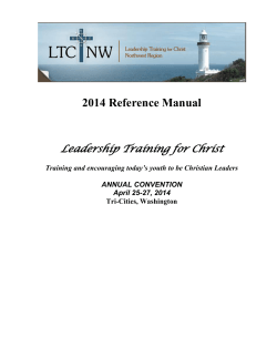 2014 Reference Manual Leadership Training for Christ