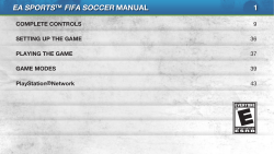 EA SPORTS™ FIFA SOCCER MANUAL 1 COMPLETE CONTROLS SETTINg UP ThE gAME