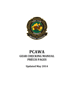 PCAWA GEAR CHECKING MANUAL PRÉCIS PAGES