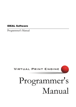Programmer's Manual Programmer's Manual IDEAL Software