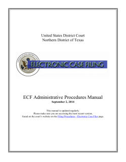 ECF Administrative Procedures Manual United States District Court Northern District of Texas