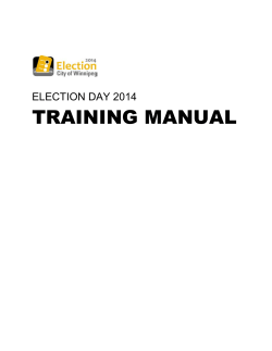 TRAINING MANUAL  ELECTION DAY 2014