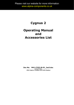 Cygnus 2 Operating Manual and