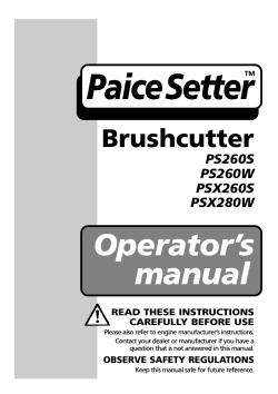 PaiceSetter Operator’s manual Brushcutter