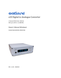 e20 Digital to Analogue Converter Owner’s Manual (Windows)