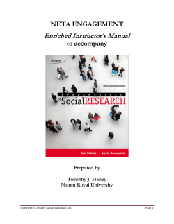 Enriched Instructor’s Manual NETA ENGAGEMENT to accompany Prepared by
