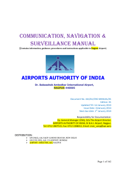 COMMUNICATION, NAVIGATION &amp; SURVEILLANCE MANUAL AIRPORTS AUTHORITY OF INDIA