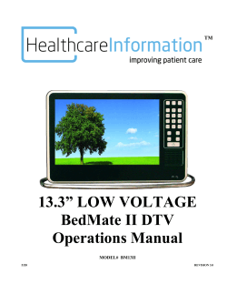 13.3&rdquo; LOW VOLTAGE BedMate II DTV Operations Manual