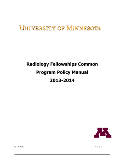 Radiology Fellowships Common Program Policy Manual 2013-2014