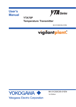 User’s Manual YTA70P Temperature Transmitter