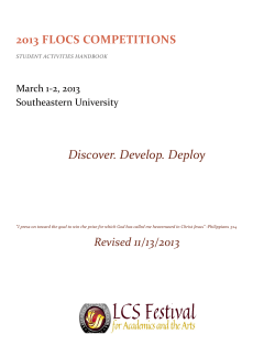 Discover. Develop. Deploy 2013 FLOCS COMPETITIONS March 1‐2, 2013 Southeastern University